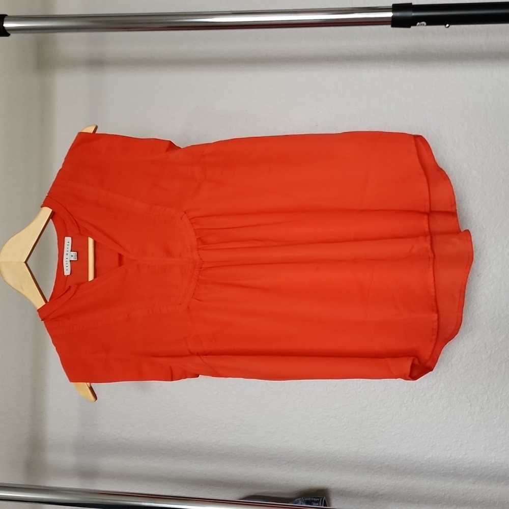Red orange sleeveless tunic top
